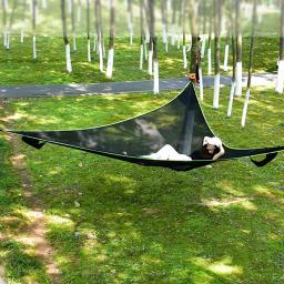 Outdoor Camping Hammock com Nylon pendurado cama, portátil, triangular, grande, 1 conjunto - Image 1