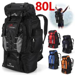 Bolsa de Viagem Grande para Homens e Mulheres Mochila de Acampamento, Caminhadas, Sacos de Escalada do Exército, Bolsa Esportiva de Montanhismo, 80L - Image 1