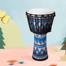 Tambor africano de pele de cabra, padrões de arte coloridos, tambor de mão de 8 polegadas, tambor bongo, ótimo presente para iniciantes, adultos e crianças - Image 3