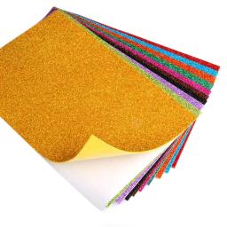 Papel de Espuma Esponja EVA com Cola Adesivo, Prata Brilhante, Artesanato Artesanal DIY, Fontes de Festa de Casamento Infantil, 5 Folhas por Pacote, A4 - Image 1