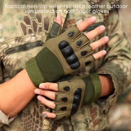 Luvas de montanhismo de meio dedo masculino, ao ar livre, tático, esportes, tiro, caça, airsoft, motocicleta, ciclismo - Image 1