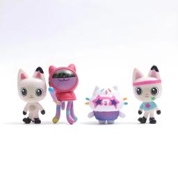 13 pçs gabby dollhouse anime figura brinquedo carro sorridente gato abraço gaby menina bonecas mercat dos desenhos animados figura de ação natal aniversário crianças presente - Image 4