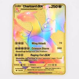Pokemon English Metal Game Collection Cartas, Anime, Pikachu, Charizard, Mewtwo, Blastoise, Vmax, letras brilhantes, brindes infantis, 2024 - Image 3
