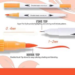 Colorido Art Marker Set para Esboçar Manga Desenho, Double Head Aquarela Paint Brush, Pen Supplies, Papelaria, 12-100 Pcs - Image 3