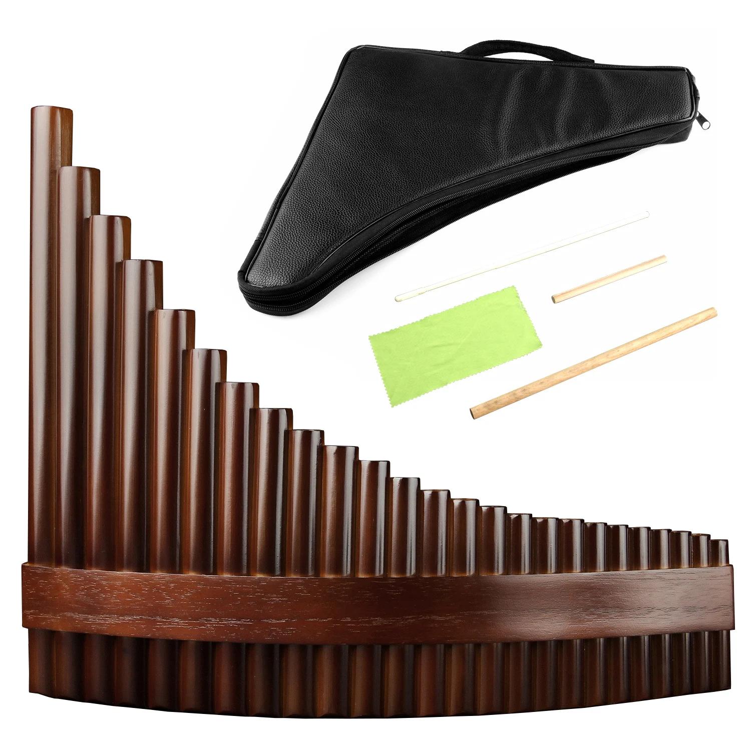 Instrumento musical tradicional chinês 25 tubos pan flauta c chave de alta qualidade madeira bambu puramente artesanal - Image 1