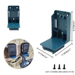 Suporte de montagem de bateria para ferramenta elétrica, 2/6 peças, 2 em 1, suporte de ferramenta para makita, suporte de rack de armazenamento de ferramentas com parafusos, faça você mesmo - Image 3