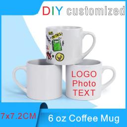 175ml pequena caneca de café logotipo diy foto texto personalizado padrão design de imagem 6 oz mini tamanho copo de cerâmica forma bonito - Image 1