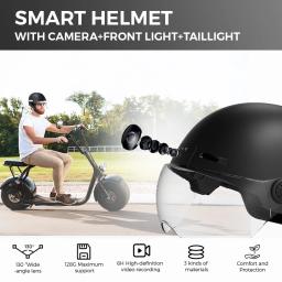 GEARELEC-Capacete De Bicicleta Inteligente Com Câmera 1080P, Gravador De Vídeo, Luzes De Segurança Para Motocicleta De Equitação Segura, DVR, H9 - Image 3