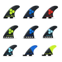 AQUBONA Fibra de vidro Honeycomb Prancha Fin Thruster Surf Fin ou Quad Set Single Tab ou Dual Tab S/M/L Tamanho com chave e parafusos - Image 1