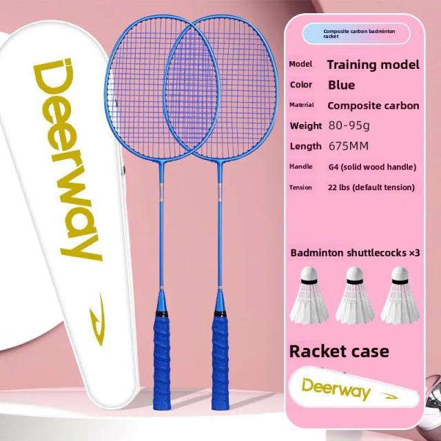 Raquete de Badminton 729 DeXing Ultraleve de Carbono Rosa 75-79g