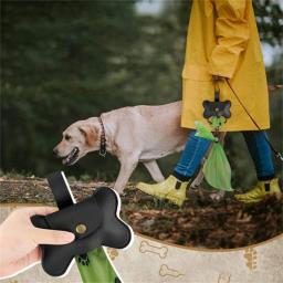 Dispensador saco cocô cachorro com clipe trela Suporte saco cocô para animais estimação Recipiente saco - Image 5