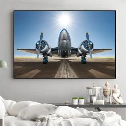 Nordic pintura em tela preto e branco avião cartazes e estampas quadros decorativos para sala de estar decoração da sua casa sem moldura - Image 4