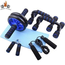 AB Roda Roller Kit, Push-Up Bar, Knee Mat, Pular Corda e Mão Gripper, Home Gym Workout para a Força do Núcleo e Exercício Abdominal - Image 1