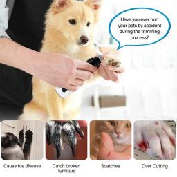 Electric Dog Nail Clippers, Nail Grinders, Carregamento USB, Recarregável, Pet, Quiet, Cat, Patas, Grooming, Nail Trimmer Tools, Novo - Image 3