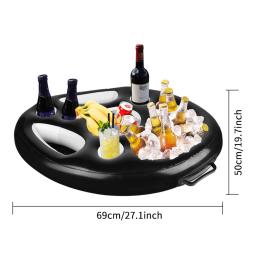 Piscina Float Beer Table Bar, Cooler Table Bar, suporte de copo inflável, telefone Pad, colchão Food Drink Holder - Image 6