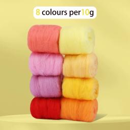 Dry feltragem agulha definida para iniciantes, artesanato DIY, lã artesanato kit, 8 cores, 80g - Image 2
