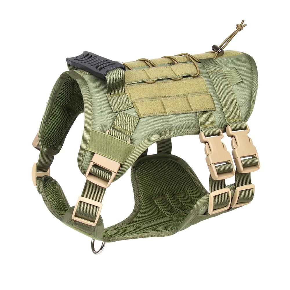 Cão tático arnês de treinamento militar arnês do cão para cães médios grandes pastor alemão nenhuma patrulha tração liberação rápida colete - Image 1