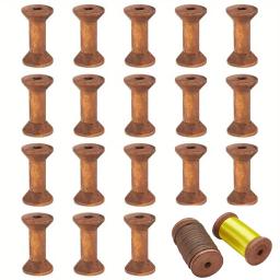 Carretéis de madeira vintage para costura, DIY Reels Organizer, Ribbons Twine, Ferramentas de madeira Artesanato, Thread Spool, Needlework Supplies, 10, 20 Pcs - Image 1