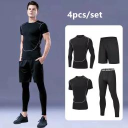 Terno esportivo de compressão para homens Fitness Sportswear, calças justas de basquete, jogging, roupas íntimas de treinamento, conjuntos de corrida, roupas de ioga - Image 2