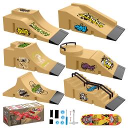 Ponta do dedo skate crianças brinquedos dedo esportes campo treinamento adereços parque rampa trilhos inclinação modelo dedo skate jogos - Image 6