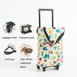 Grande capacidade portátil saco de compras com rodas, Dobrável carrinho saco, Pull Rod tipo - Image 6