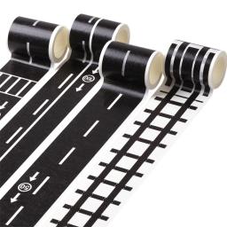 Road Railway Train Paper Tape, Criativo DIY, Estrada, Removível, Track Road for Kids, Corrida, Decoração de Festa de Aniversário, Gift Toys, 5m, 10m - Image 1