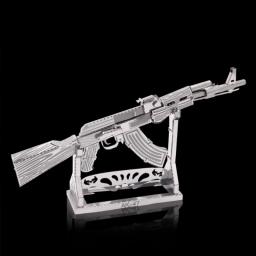Quebra-cabeça 3D Metal Laser Cut, Kits de modelos, brinquedos para crianças, DIY, AK47 - Image 3
