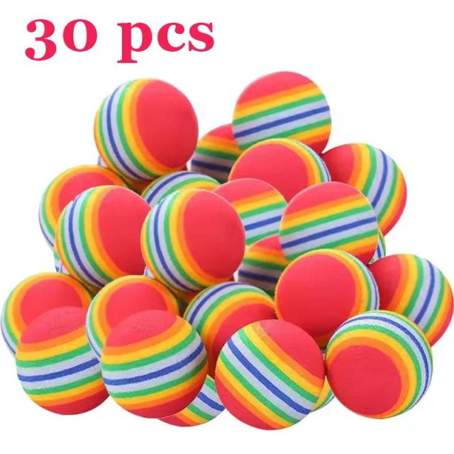 Brinquedos Eva Arco-Íris para Gatos e Cães - Bolas Interativas 5/10/30 Peças