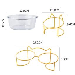 Transparente duplo vidro comida prato, metal elevado cão suprimentos, carrinho de gato e esteira, gatinho e cachorro, pet alimentador de água - Image 6