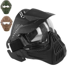 Máscara Tática Facial Completa Com Lente, Máscara De Tiro, Treinamento De Paintball, CS Wargame, Proteção, Airsoft, Máscaras De Combate, Óculos De Proteção - Image 1