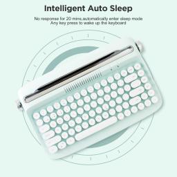 YUNZII-Máquina de escrever retro sem fio Bluetooth, teclado estético, suporte integrado para vários dispositivos, Sweet Mint, ACTTO B303 - Image 5