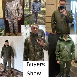 Airsoft combate uniforme para homens, jaqueta de lã tática, jaquetas do exército, Camo caça calças, roupa militar, Soft Windbreaker para Camping - Image 5