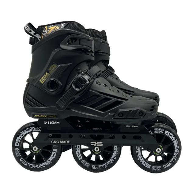 Patins Inline para Adultos Profissionais de Slalom Freestyle com 3 Rodas Grandes em Atacado