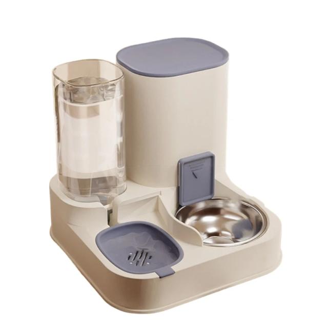Conjunto 2 em 1 de Alimentadores Automáticos e Dispensador de Água para Animais de Estimação