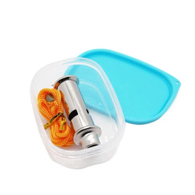 Apito de Aço Inoxidável para Árbitros com Cordão e Caixa de Armazenamento - Ideal para Futebol e Esportes Duráveis