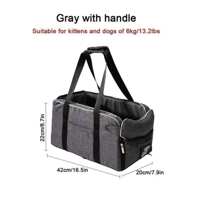 Bolsa Portátil para Console Central: Transporte Seguro de Cães e Gatos em Carros com Acessórios Pet Inclusos