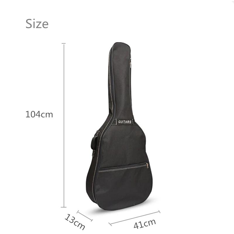 Impermeável Oxford Tecido Guitar Case, Gig Bag, alças duplas, algodão acolchoado, 600D macio, baixo elétrico Mochilas, 40 ", 41" - Image 1