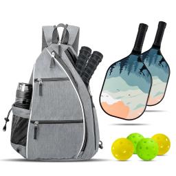 Mochila de raquetes Pickleball para homens e mulheres, esportes reversível Paddle Bag, tênis raquetebol Badminton Travel Sling Bag - Image 3