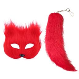 Máscara Therian cauda para mulheres, meninas, gatos felpudos, raposas, máscara chaveiro com cauda - Image 4