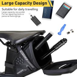Saco de sela de bicicleta impermeável, alforjes listrados reflexivos, Road Bike Tool Holder, Acessórios MTB, Novo, 2023 - Image 5