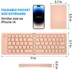 Teclado dobrável bluetooth portátil, acessórios de computador, apto para ios, android, windows, tablet, telefone móvel - Image 5