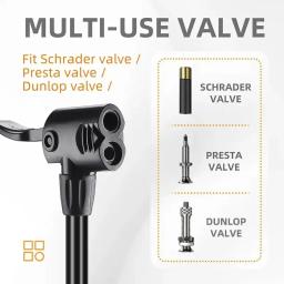 Bicicleta portátil do aço inoxidável bomba, Presta Válvula Inflator, Mountain Road Bike Acessórios, 160PSI - Image 5