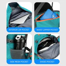Mochila de grande capacidade para homens, esporte ao ar livre, trekking, caminhadas, alpinismo, bolsa de ombro com capa de chuva 60L - Image 4
