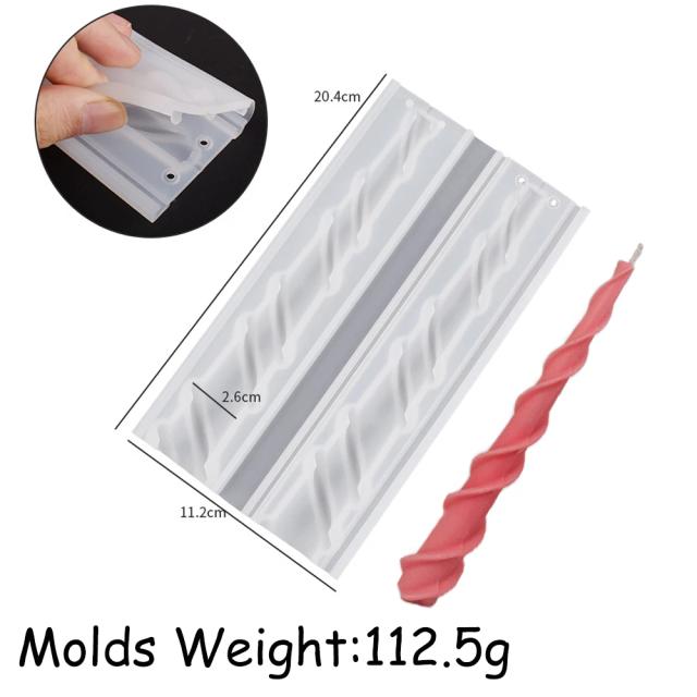 Molde de Silicone para Vela Cônica Espiral Longa Geométrica para Fabricação de Velas - 1 unidade