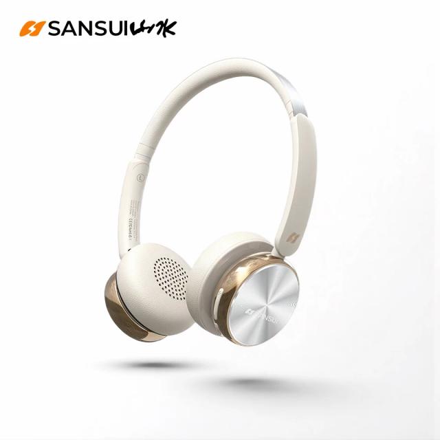 Sansui dt11 anc sem fio bluetooth 5.4 fone de ouvido-45db ativo redução de ruído fones de ouvido 50h playtime sobre a orelha retro