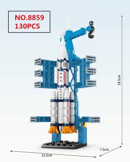 Criativo Aviação Trilado Foguete de Construção, Espaço Astronauta Figura DIY, Tijolos Aeroespaciais, Modelo de Brinquedos para Crianças, Presente de Natal - Image 3