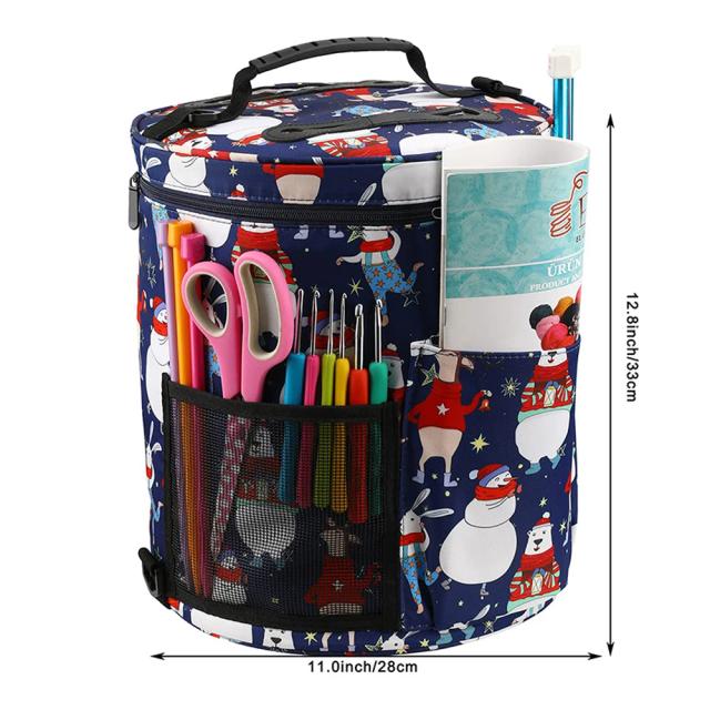 Bolsa Organizadora Grande com Vários Bolsos e Alça de Ombro para Acessórios de Costura e Artesanato