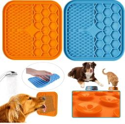Almofada de lamber para o gato do cão mais lento alimentador lambe esteira para filhote de cachorro gatinho dispensador de silicone pet alimentação lambendo tapete de banho distração - Image 1
