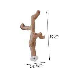 Ventosa de madeira poleiro brinquedo parede viagem gaiola vara escalada papagaio poleiro suporte para beija-flor lovebird papagaio pequenos pássaros médios - Image 6