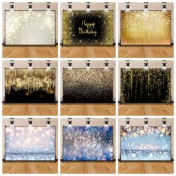 Sonhador brilhos luz bokeh brilhante ouro fotografia fundos festa de aniversário casamento backdrops decoração retrato photocall adereços - Image 1